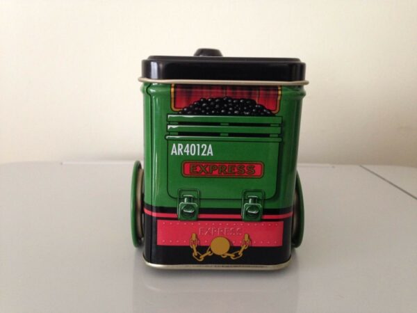 ARNOTT'S 'Tiny Teddy', green Steam Train, 50g. train-shaped Biscuit Tin