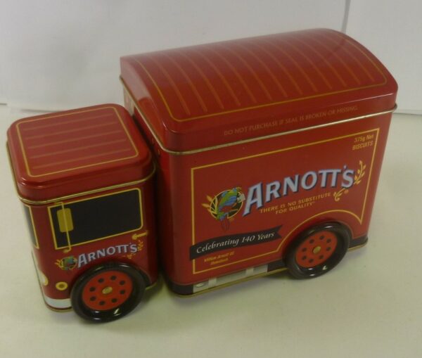 Arnott's 'ARNOTT'S RED TRUCK', A-140', 'Celebrating 140 Years', truck-shape, 375g. Biscuit Tin, c.2005