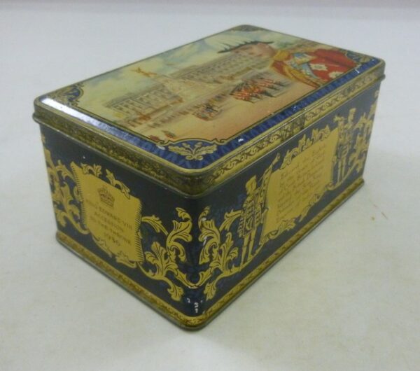 Phoenix Biscuit Co. 'King Edward VIII Accession', rect., ½ lb. Biscuit Tin, c.1936