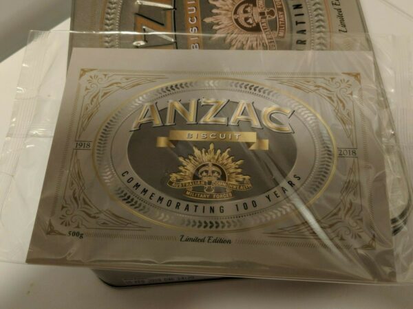 Unibic, 'COMMEMORATING 100 YEARS, 1918 - 2018', 500g. ANZAC Biscuit Tin, c.2018