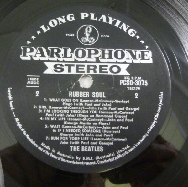 Beatles 'RUBBER SOUL', stereo LP Record, PCSO 3075, AU