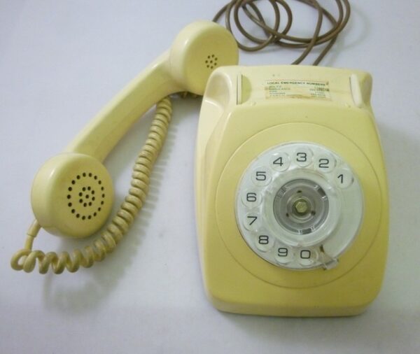 Telephone, Dial, in Retro yellow, c.1960's