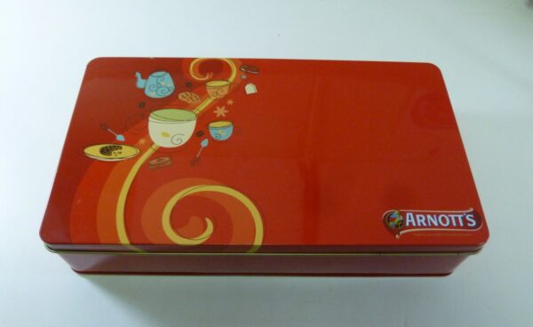 Arnott's 'Party Mix', rect., 500g. Biscuit Tin, c.2005