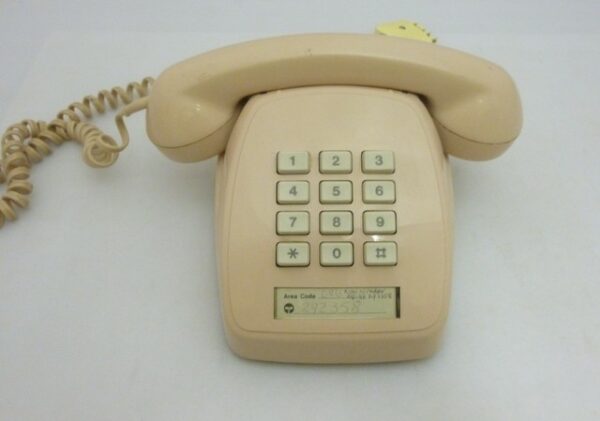 STC brand Telephone, Push Button, in retro-pink plastic, c.1970's