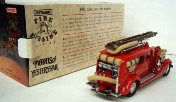 MATCHBOX MOY, 1933 CADILLAC FIRE ENGINE, red Model Vehicle