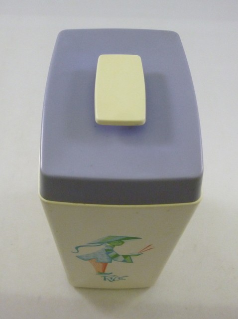 Nylex Kitchen 'Rice' Canister Retro Kitsch, with purple lid, c.1960's