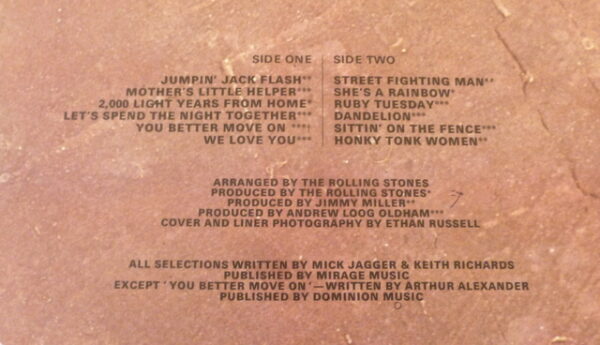 vintage Rolling Stones 'THROUGH THE PAST DARKLY' (Big Hits Vol.2), stereo LP vinyl Record, AU c.1969 - Image 6