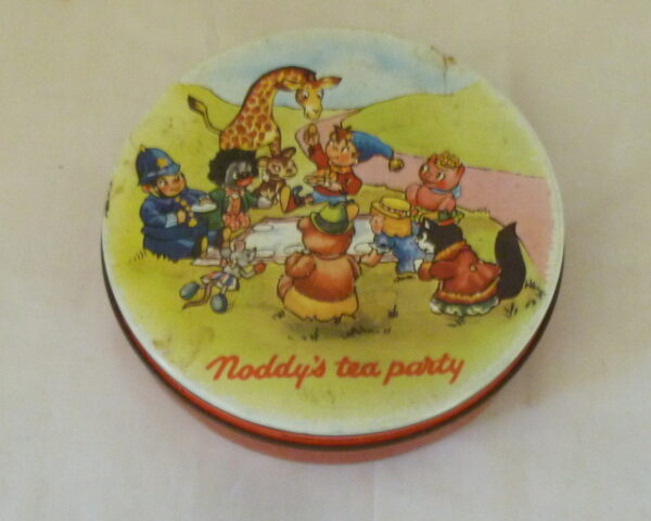'Noddy's Tea Party', round, 4 oz. Biscuit Tin, c.1960's - very cute!