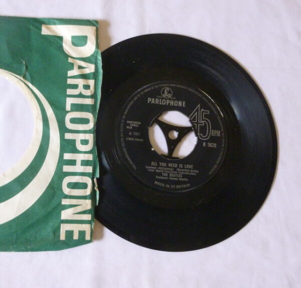 vintage Beatles, All You Need Is Love / Baby,You're a Rich Man, Single vinyl Record, c.1967 - Image 4