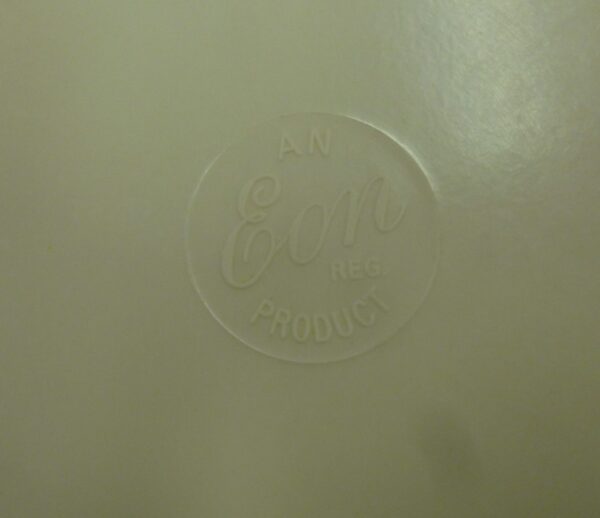 vintage Eon Kitchen 'Cake' Canister, raised applied label, in red on ivory bakelite, c.1940's - Image 7